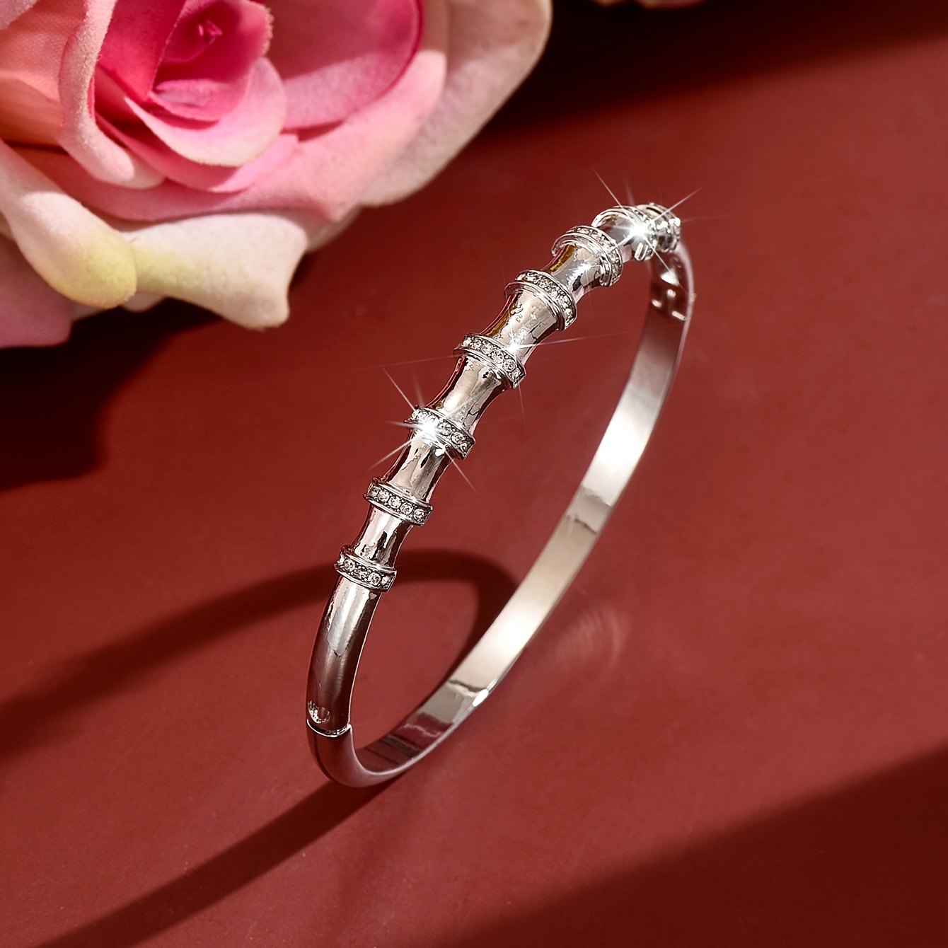 Women's Irregular Bamboo Joint Bangle Bracelet, Exquisite Design